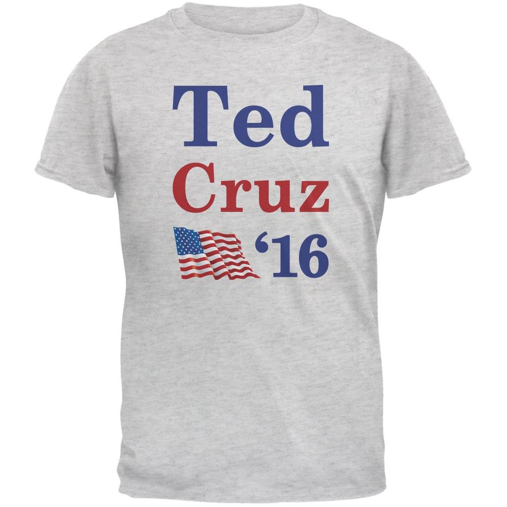 Election 2016 16 Flag Ted Cruz Light Heather Grey Adult T Shirt