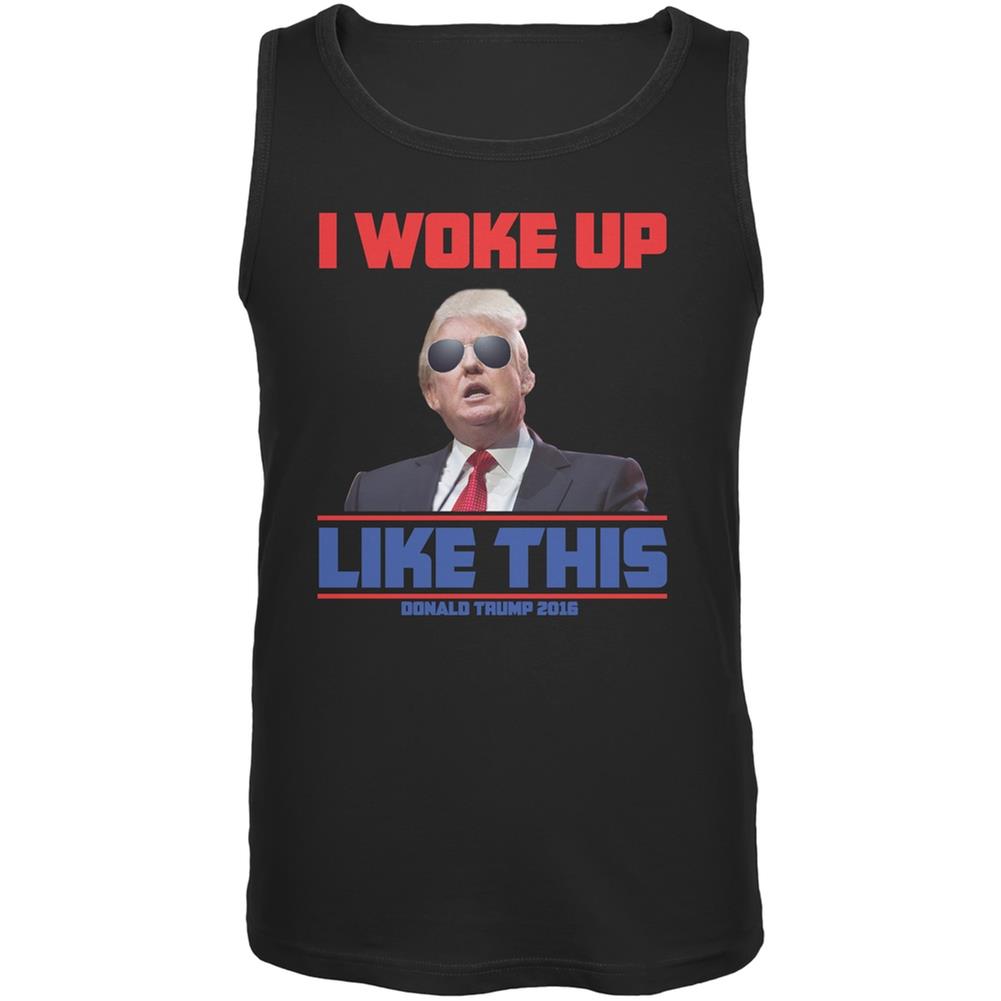 Election 2016 Trump I Woke Up Like This Black Adult Tank Top