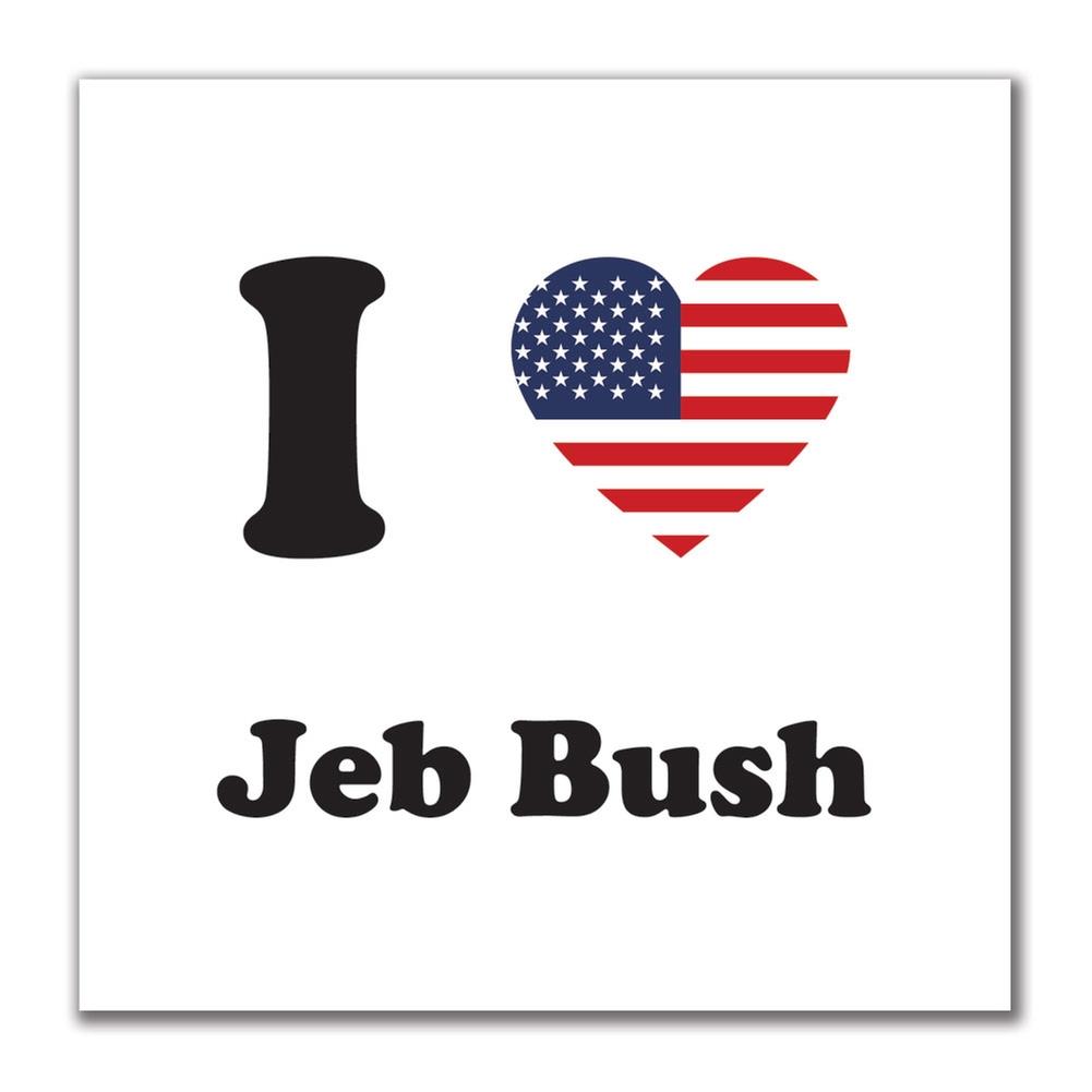 Election 2016 I Heart Jeb Bush 4x4 Square Decal