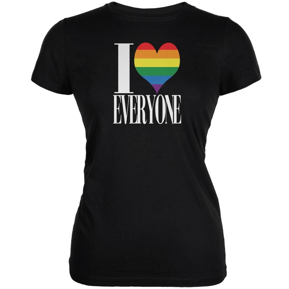 LGBT I Heart Everyone Bi Sexual Black Juniors Soft T Shirt