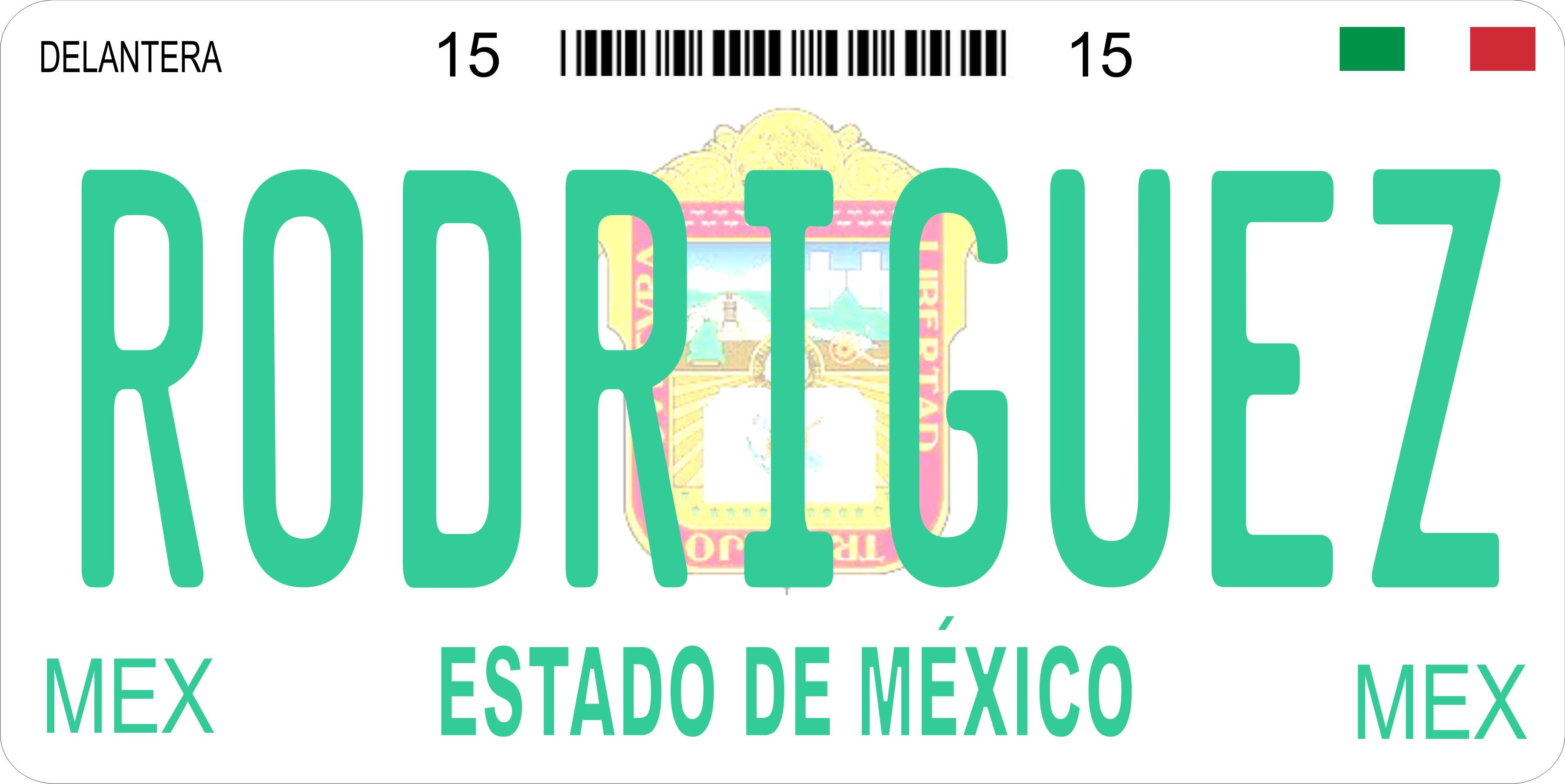 Mexico Estado De Mexico Photo License Plate Free Personalization on this plate