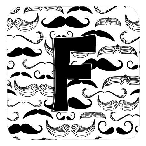 Set of 4 Letter F Moustache Initial Foam Coasters CJ2009 FFC