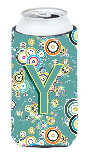 Letter Y Circle Circle Teal Initial Alphabet Tall Boy Beverage Insulator Hugger CJ2015 YTBC