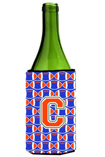 Letter C Football Green, Blue and Orange Wine Bottle Beverage Insulator Hugger CJ1083 CLITERK