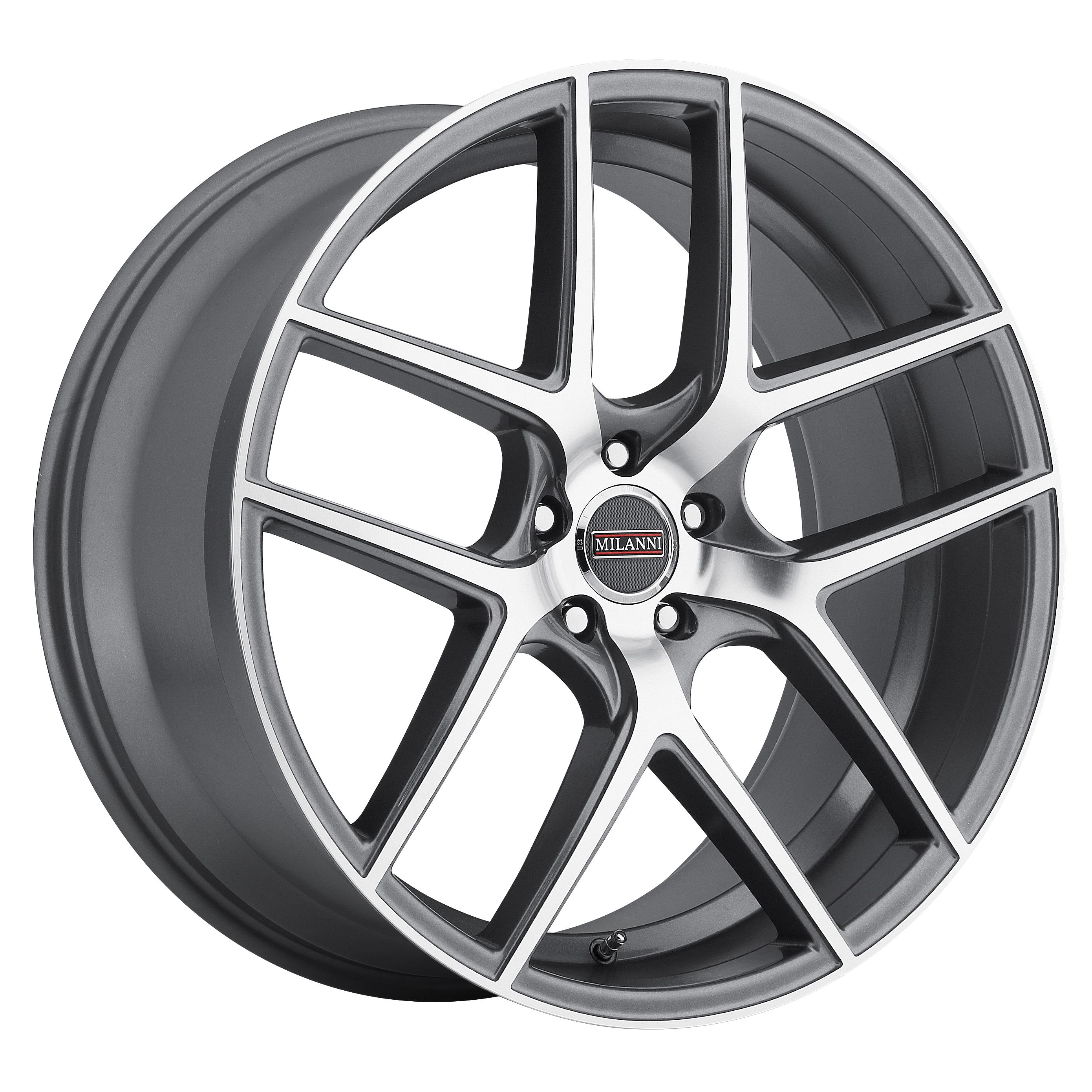 20" Milanni 9052 Tycoon Graphite Machined Rim 20x10.5 5x112 30mm 9052 20145GRM30