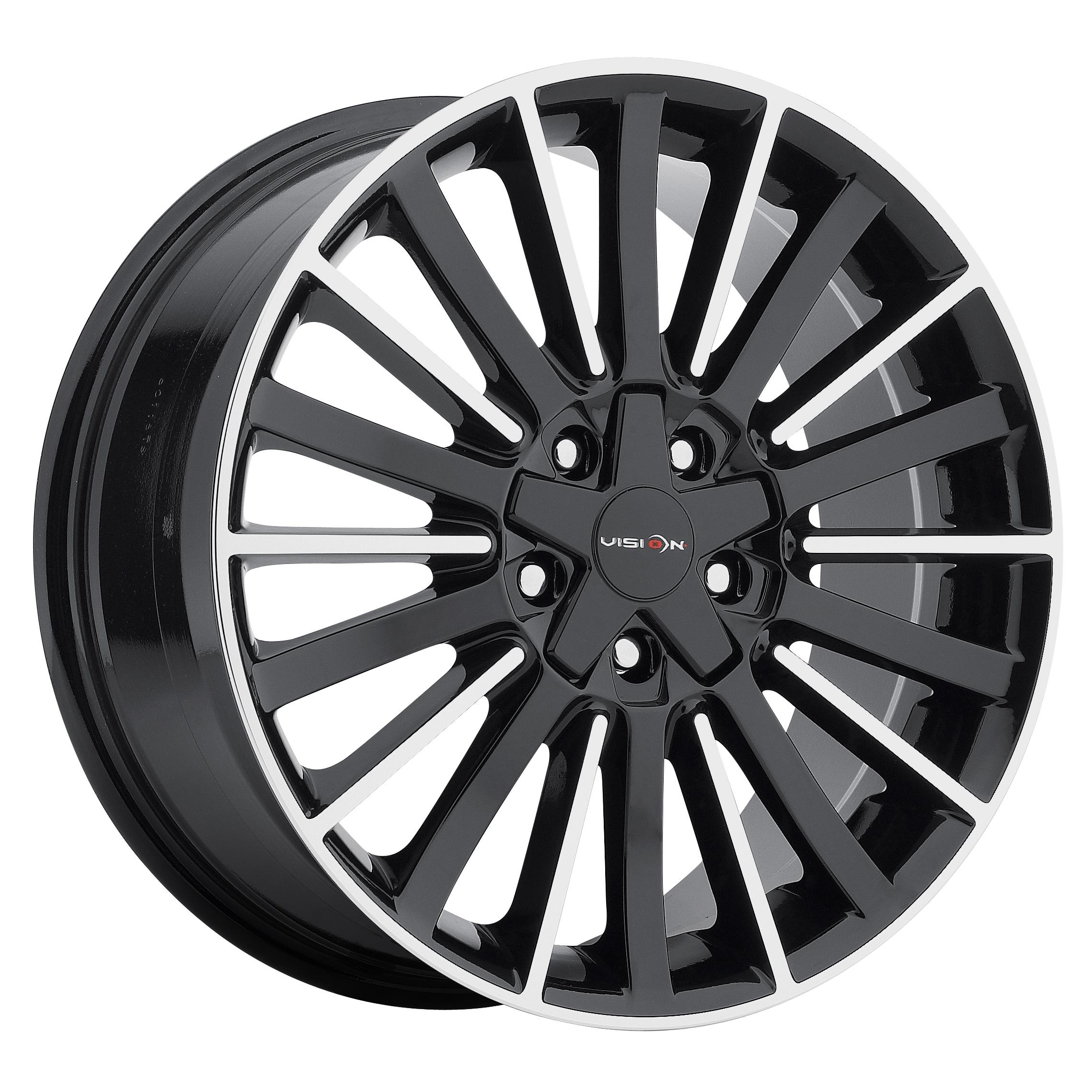 18" Vision 466 Conduit Black Machined Wheel 18x8 5x4.25 5x4.5 466 8814GBMF38 Rim