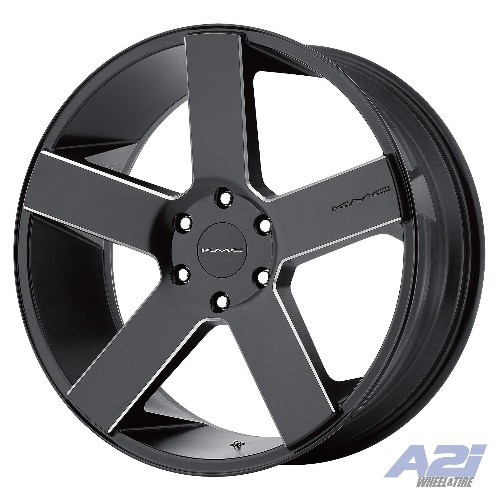 20" KMC KM690 MC 5 Black Milled Wheel 20x8.5 6x5.5 35mm Offset KM69028568935 Rim