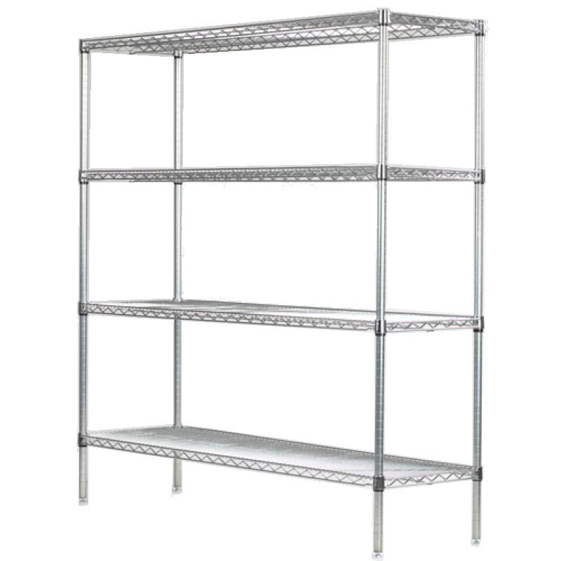 24" Deep x 42" Wide x 86" High 4 Tier Stainless Steel Wire Starter Shelving Unit