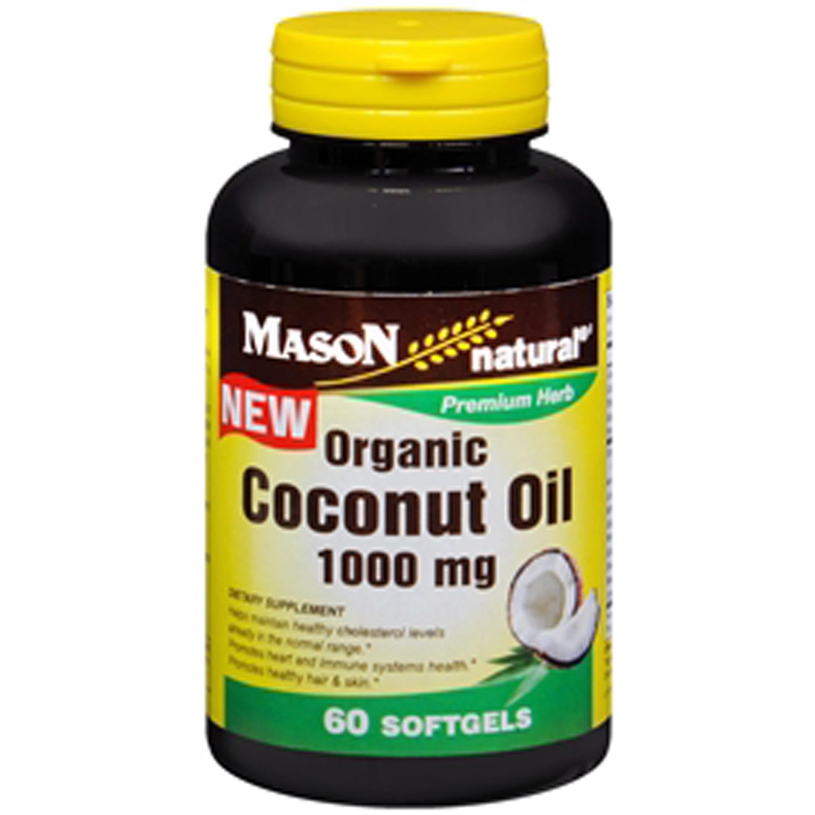 Mason Natural Organic Coconut Oil 1000 mg Softgels   60 ct