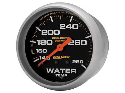 Auto Meter Pro Comp Liquid Filled Mechanical Water Temperature Gauge