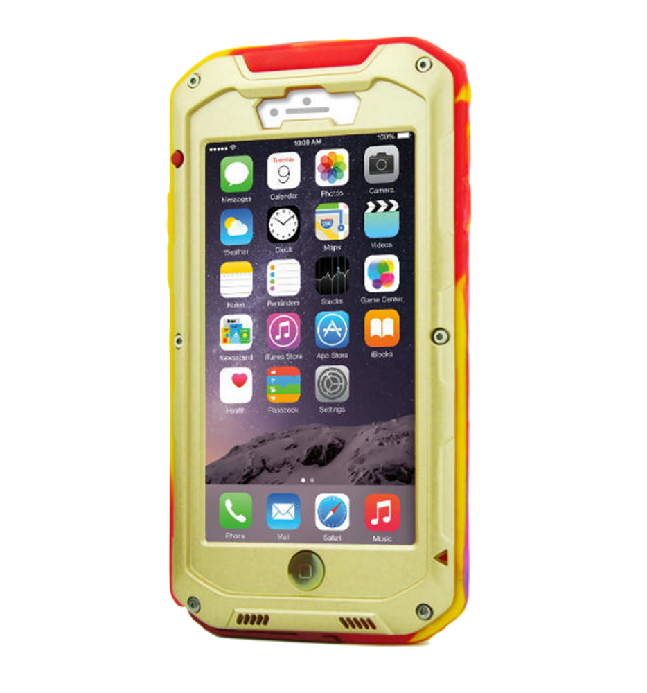 VWTECH® Iphone 6 4.7"Inch Colorful Camouflage Triple Protect Shockproof Dust Dirt SnowProof Water Resistant Aluminum Metal Gorilla Glass Case Cover