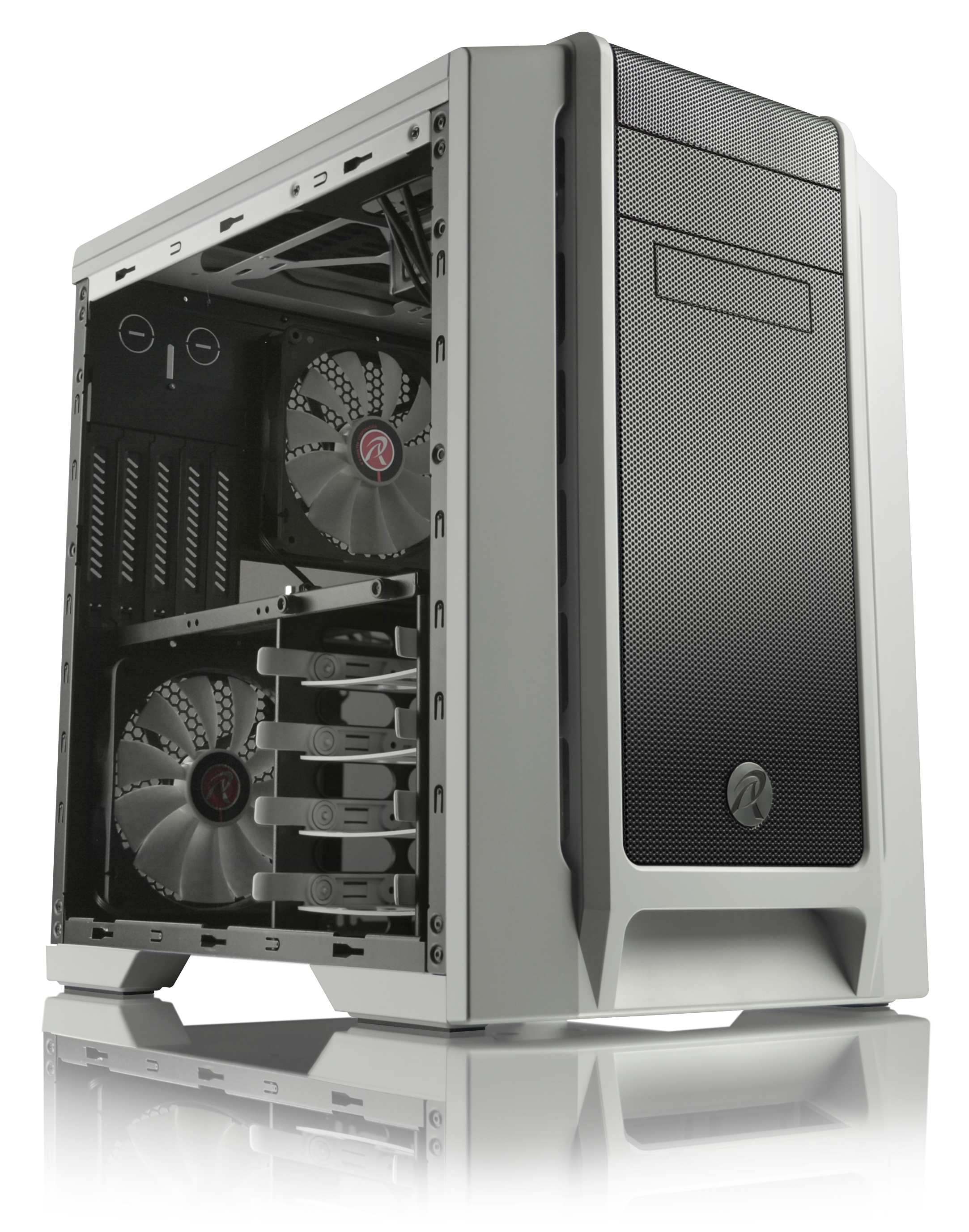 RAIJINTEK AENEAS Removable M/B Frame and Tool Free for ODD & HDD, Dust Control Filters, 14025*2 & 12025*2 Fans Preinstalled, 0.8mm SGCC   Support VGA Card up to 310mm and CPU Cooler Heigth up to 180mm