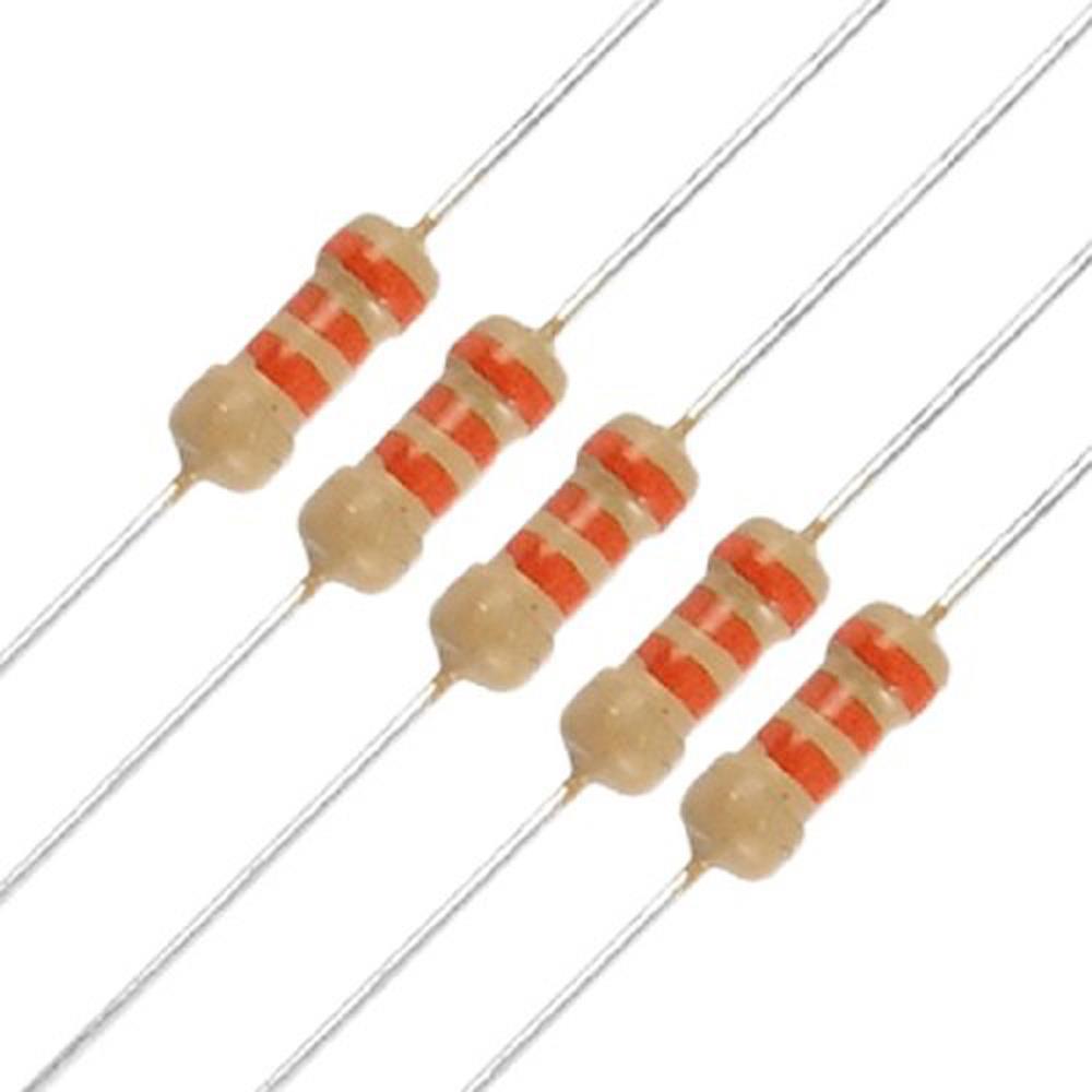 100 x Resistors 33K ohm 1/4W 250V 5% Carbon Film