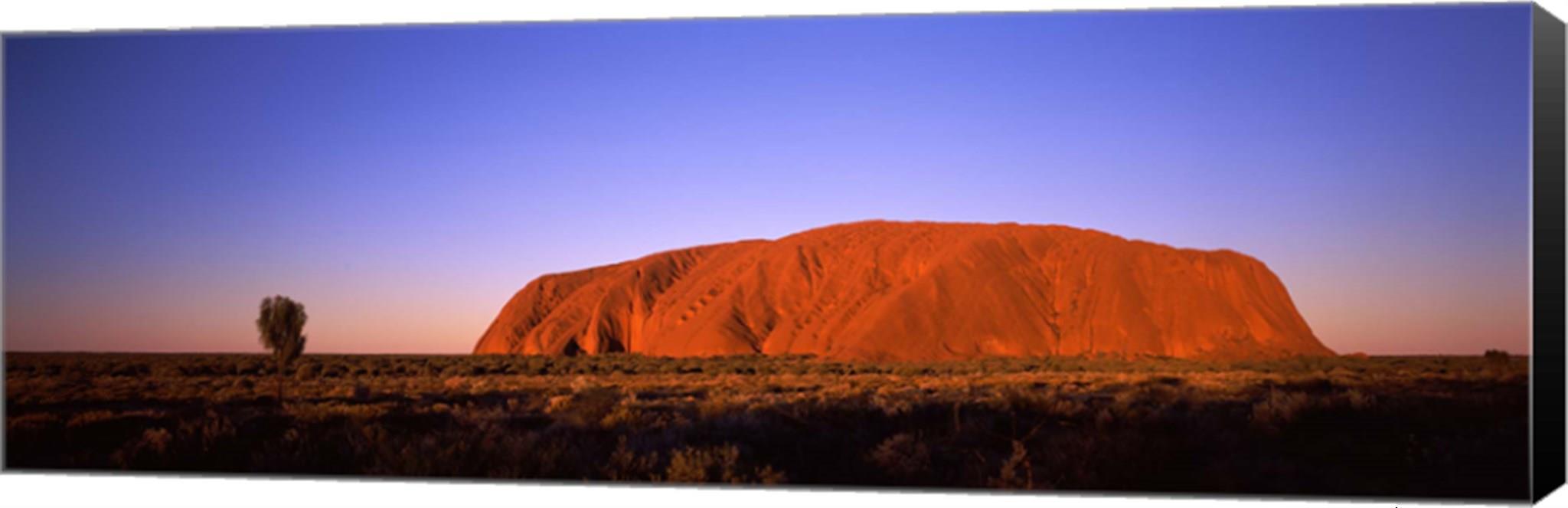 Rock formation, Uluru, Uluru Kata Tjuta National Park, Northern Territory, Australia by Panoramic Images Canvas Art, Size 36 X 12