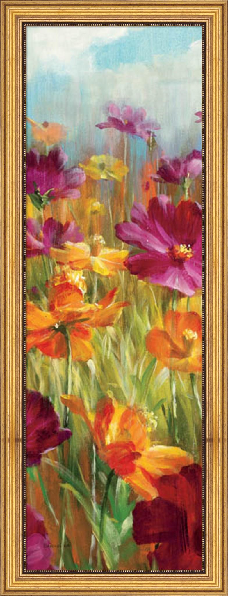 Cosmos in the Field III by Danhui Nai Framed Art, Size 17.5 X 45.5