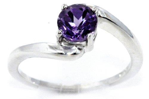 1 Ct Alexandrite Round Ring .925 Sterling Silver Rhodium Finish [Jewelry]