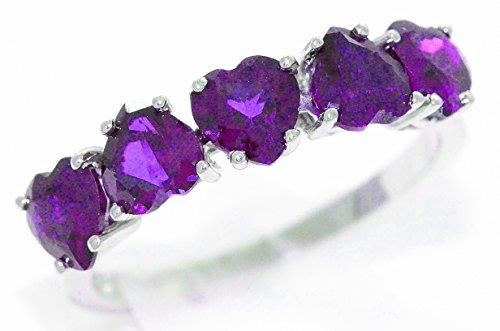 2.5 Ct Amethyst Heart Ring .925 Sterling Silver Rhodium Finish [Jewelry]