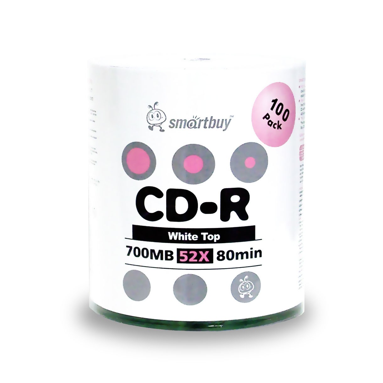 Smartbuy CD R 52X 700MB 80Min White Top Blank Data Recordable Disc (600 Packs)
