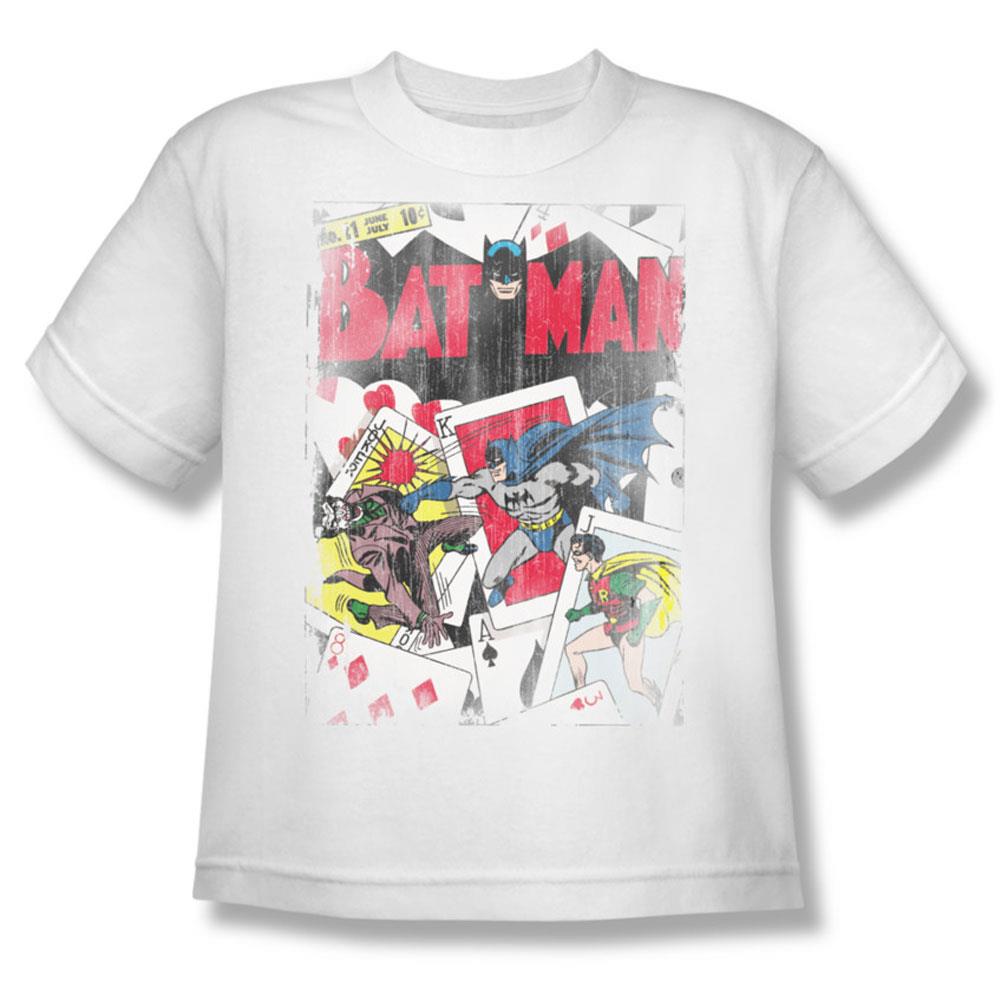 DC Comics Boys' Number 11 Distressed T shirt Youth Medium White