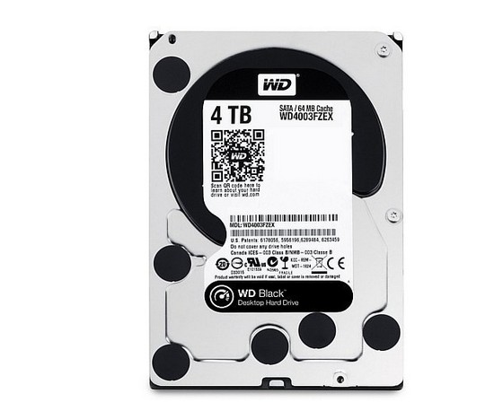 WD Black 4TB Performance Desktop Hard Drive: 3.5 inch, SATA 6 Gb/s, 7200 RPM, 64MB Cache WD4003FZEX