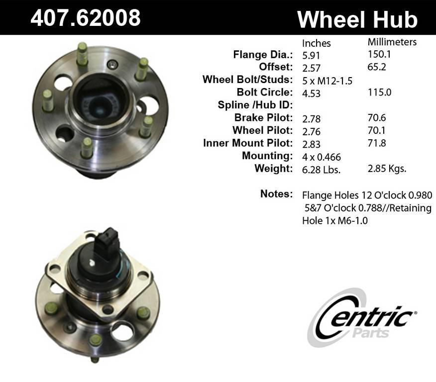 Centric (407.62009E) Wheel Hub Assembly
