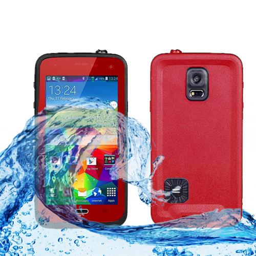 WaterProof Durable Case Compatible with Galaxy S5   Red   All Repair Parts USA Seller