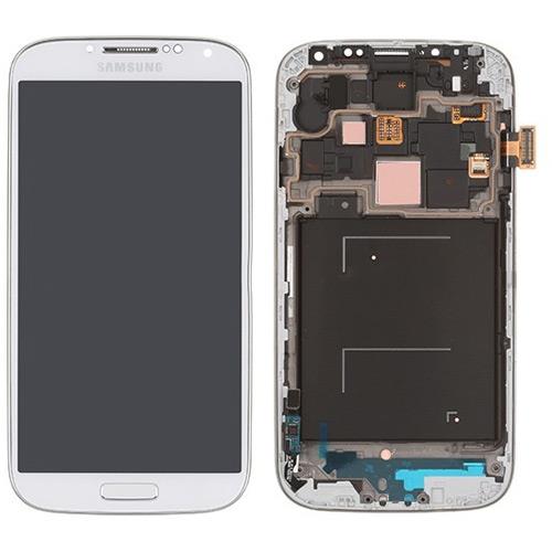 For Galaxy S4 i9505 i337 M919 LCD + Touch Screen Digitizer with Frame   Marble White   New   All Repair Parts USA Seller
