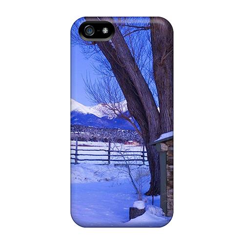 For Iphone 5/5s Premium Tpu Case Cover Christmas Natural Landscape Protective Case