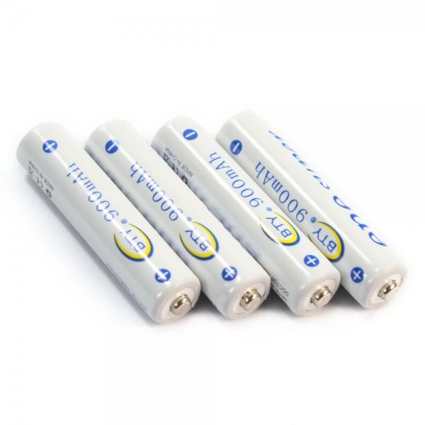 4pcs BTY AAA 1.2V 900mAh Rechargeable Nickel Metal Hydride Batteries White