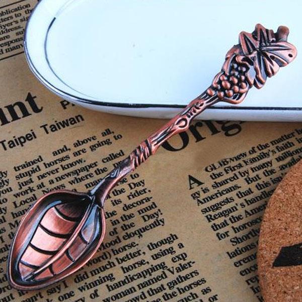 French Style Retro Grape Shape Stainless Steel Tableware Teaspoons