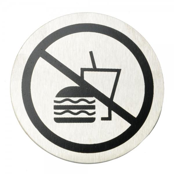 Don't Eat Snacks Metal Adhesive Marking Wall Sign Silver & Black