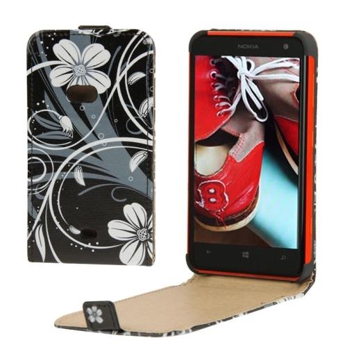 Flower Pattern Vertical Flip Leather Case for Nokia Lumia 625