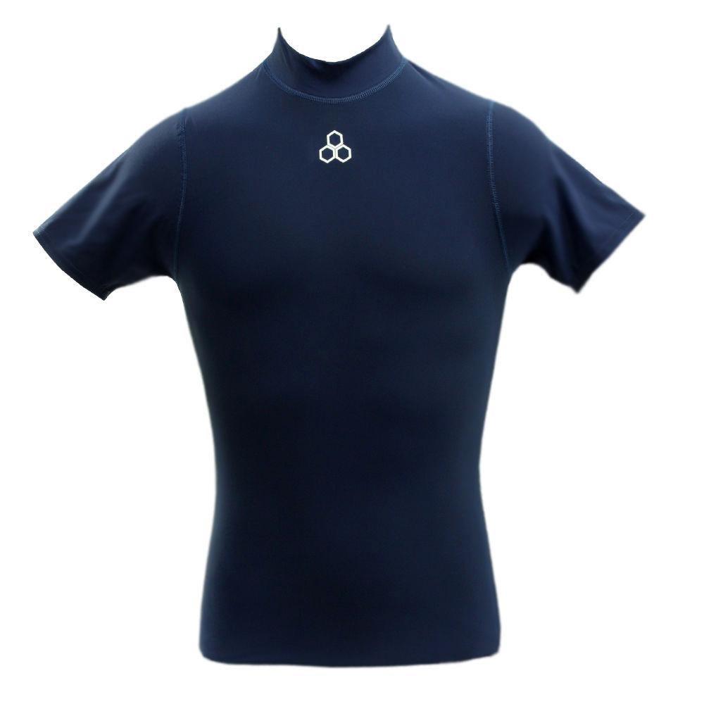 McDavid Classic Logo 793 CL Mock Neck Body Shirt Short Sleeves Navy X Large