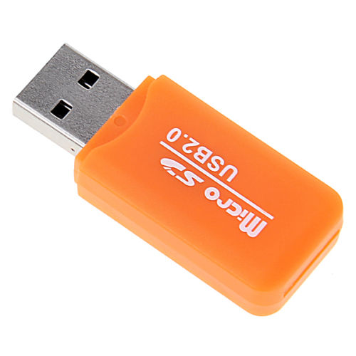 Orange 480 Mbps USB 2.0 Micro SD TF T Flash Multi Memory Card Reader Adapter