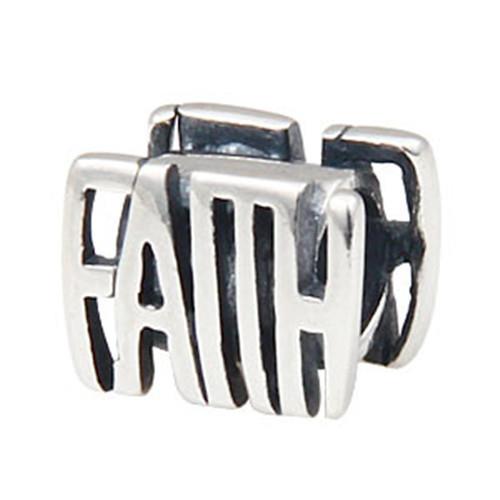Babao Jewelry Letter Faith Soild Authentic 925 Sterling Silver Bead Fits Pandora Style European Charm Bracelets