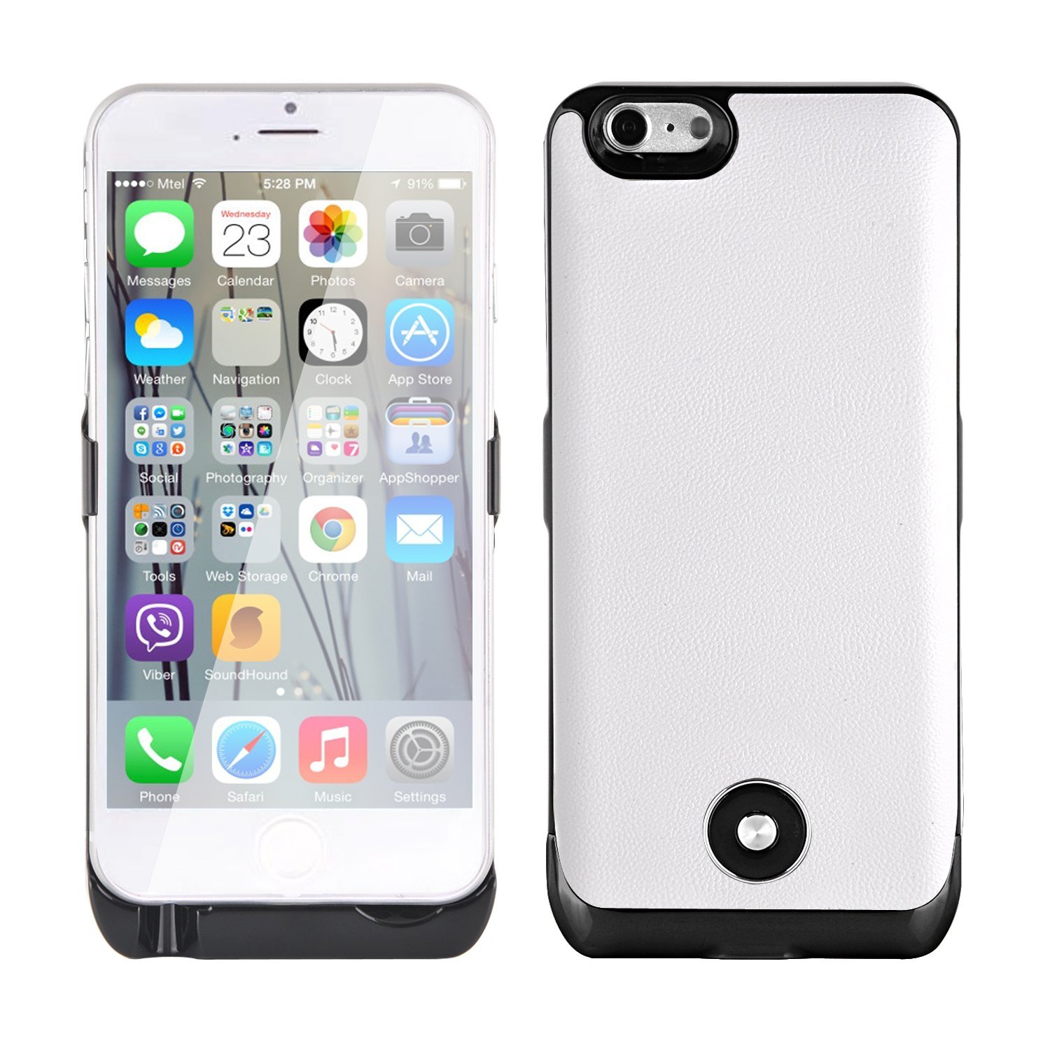 Vanda® 3800mAh External Rechargeable Power Bank Case for iPhone 6 4.7 Inch White