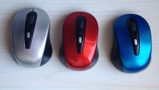 Wireless mini mouse  2.4Ghz, with snap in receiver, 10meter workable,three colors,OPP bag packing