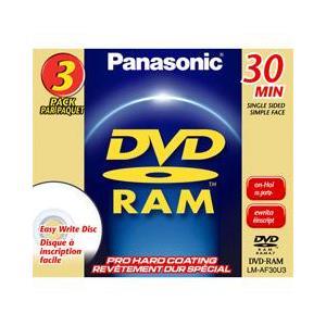 Panasonic 1.4GB DVD RAM 3 Packs Slim Jewel Case Disc Model LM AF30U3