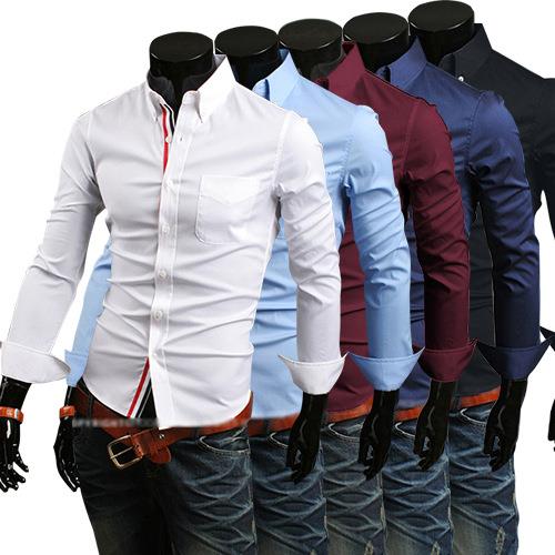 2015 New fashion mens clothing casual mens shirt plus size shirts for men 