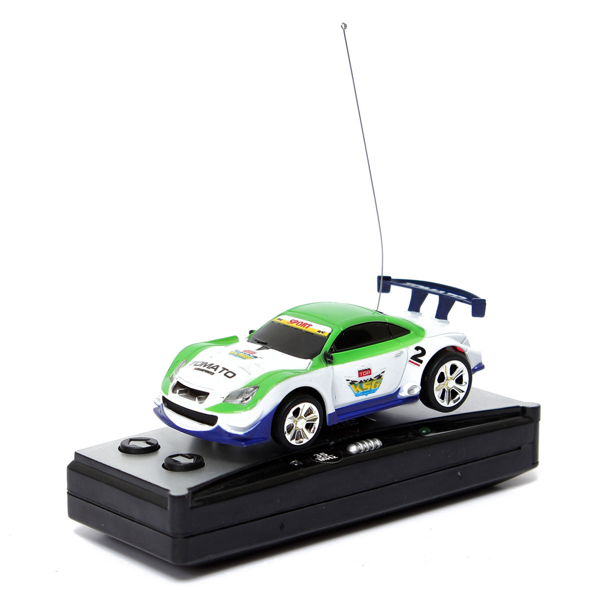 Coke Can Mini Radio Remote Control Racing Toy Car (35MHZ)   Green