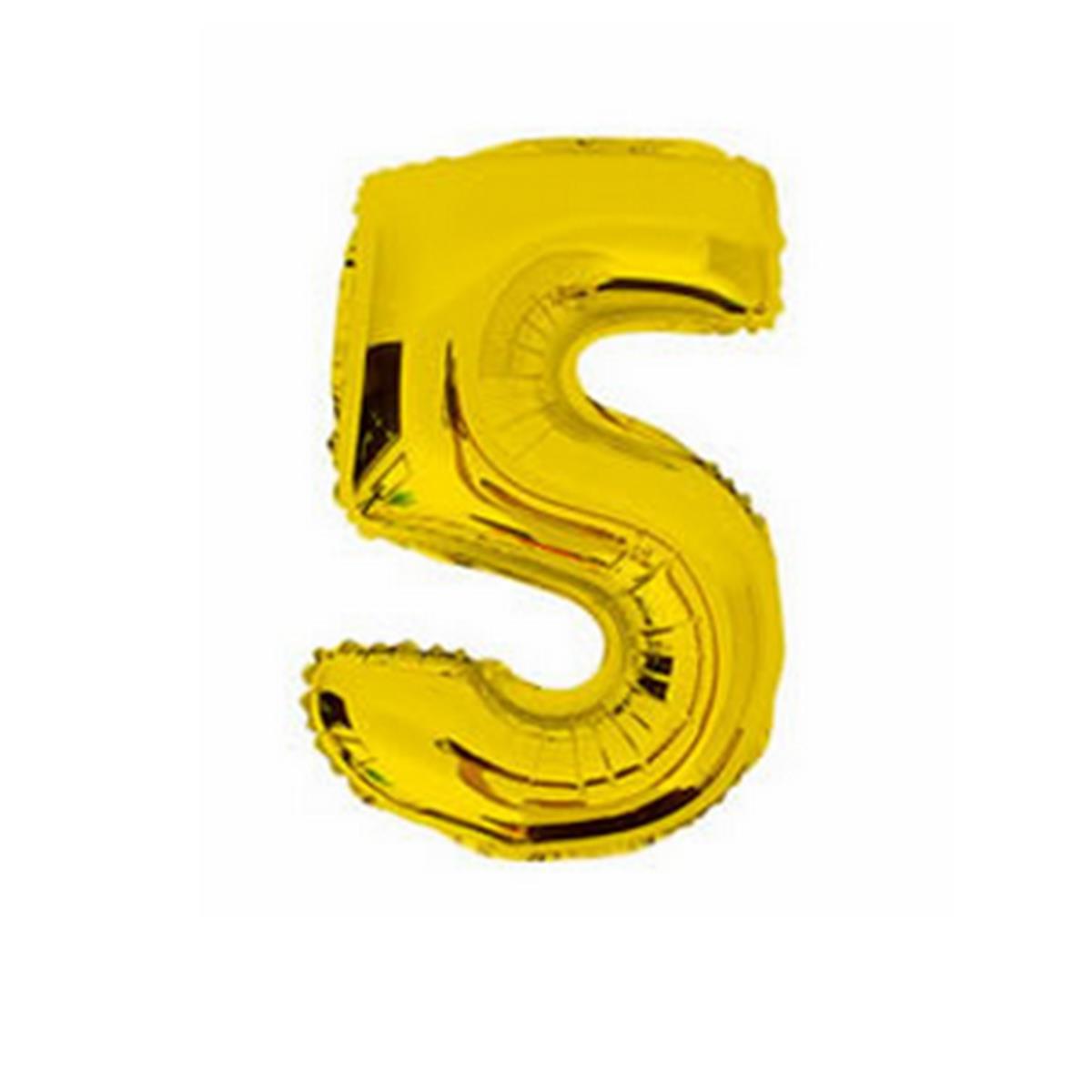 40’’ Gold/Silver Foil Letter Number FIVE NO.5 Wedding Party Birthday Activities Decoration Balloons Gold