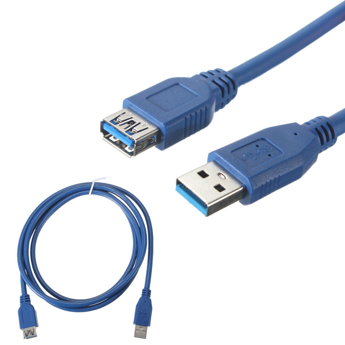 1.6/3/5/6/10Ft USB 3.0 A Male To A Female Extension Cable High Speed Signal Transfer Cord Blue 0.5M