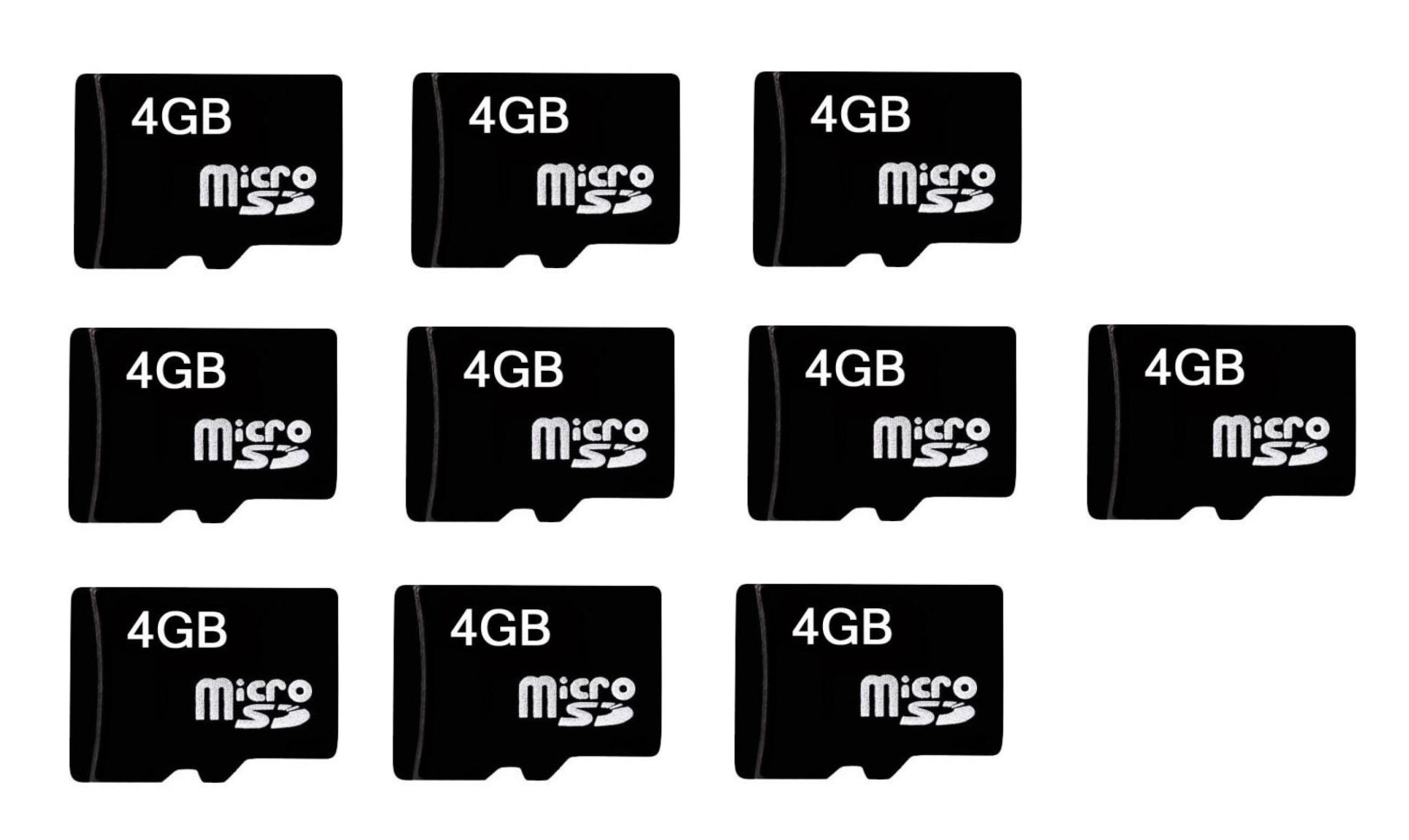 10 x Quantity of Samsung Galaxy Note 3 Micro SD Card 4GB Camera or Phone Flash Storage Memory Card