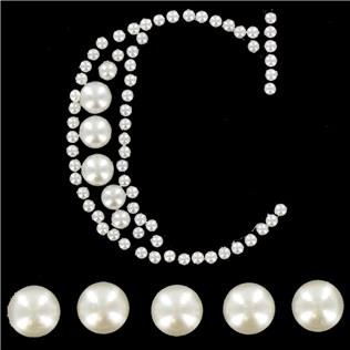 Gemstones Pearl Sticker Letter   C