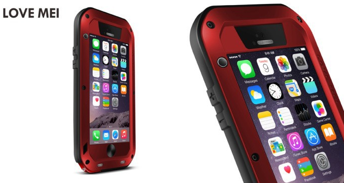 Love Mei Waterproof Shockproof Rugged Tempered Gorilla Glass Small Waist Metal Aluminum Case Cover For iPhone 6 4.7" 