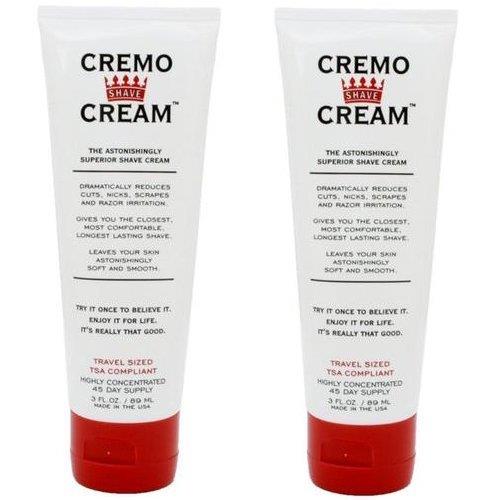 Cremo Astonishingly Superior Shave Cream, 3 oz Travel Tube (2 Pack)