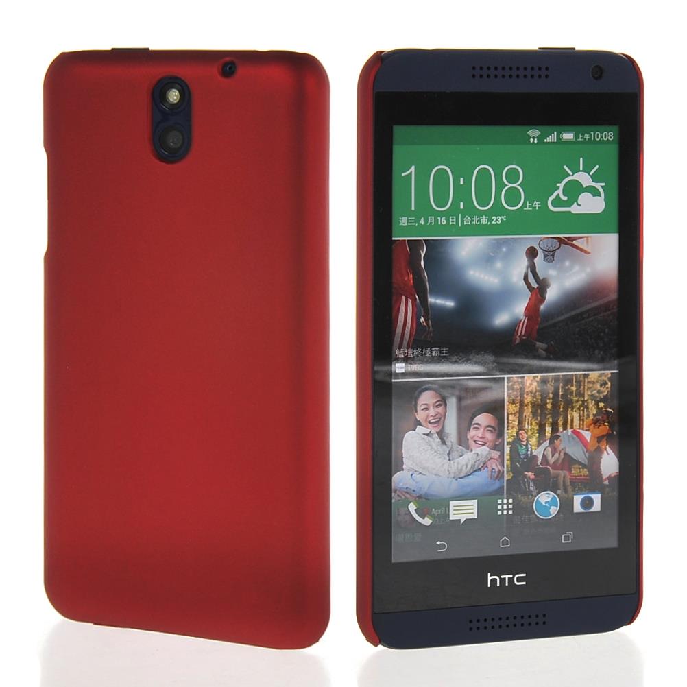 MOONCASE Hard Rubber Coating Back Case Cover for HTC Desire 610 Red