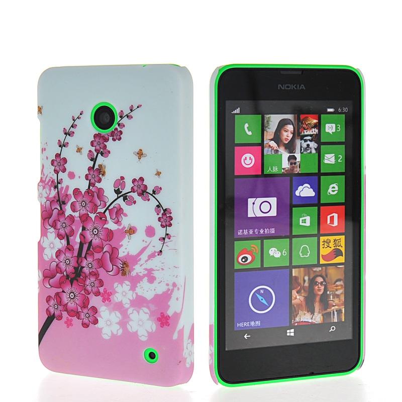 MOONCASE Hard Rubber Flower Butterfly Pattern Style Coating Back Case Cover For Nokia Lumia 630