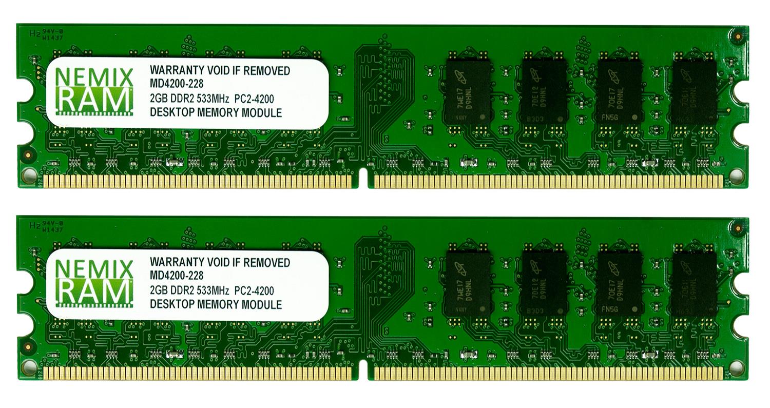 NEMIX RAM 4GB (2 X 2GB) DDR2 533MHz PC2 4200 240 pin DIMM Desktop PC Memory