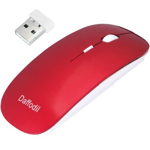 Daffodil WMS500B Wireless Optical Mouse 2.4GHz   Cordless 3 Button PC Mouse with Scrollwheel and Adjustable Sensitivity (MAX DPI: 1600)   Supports Windows & Mac